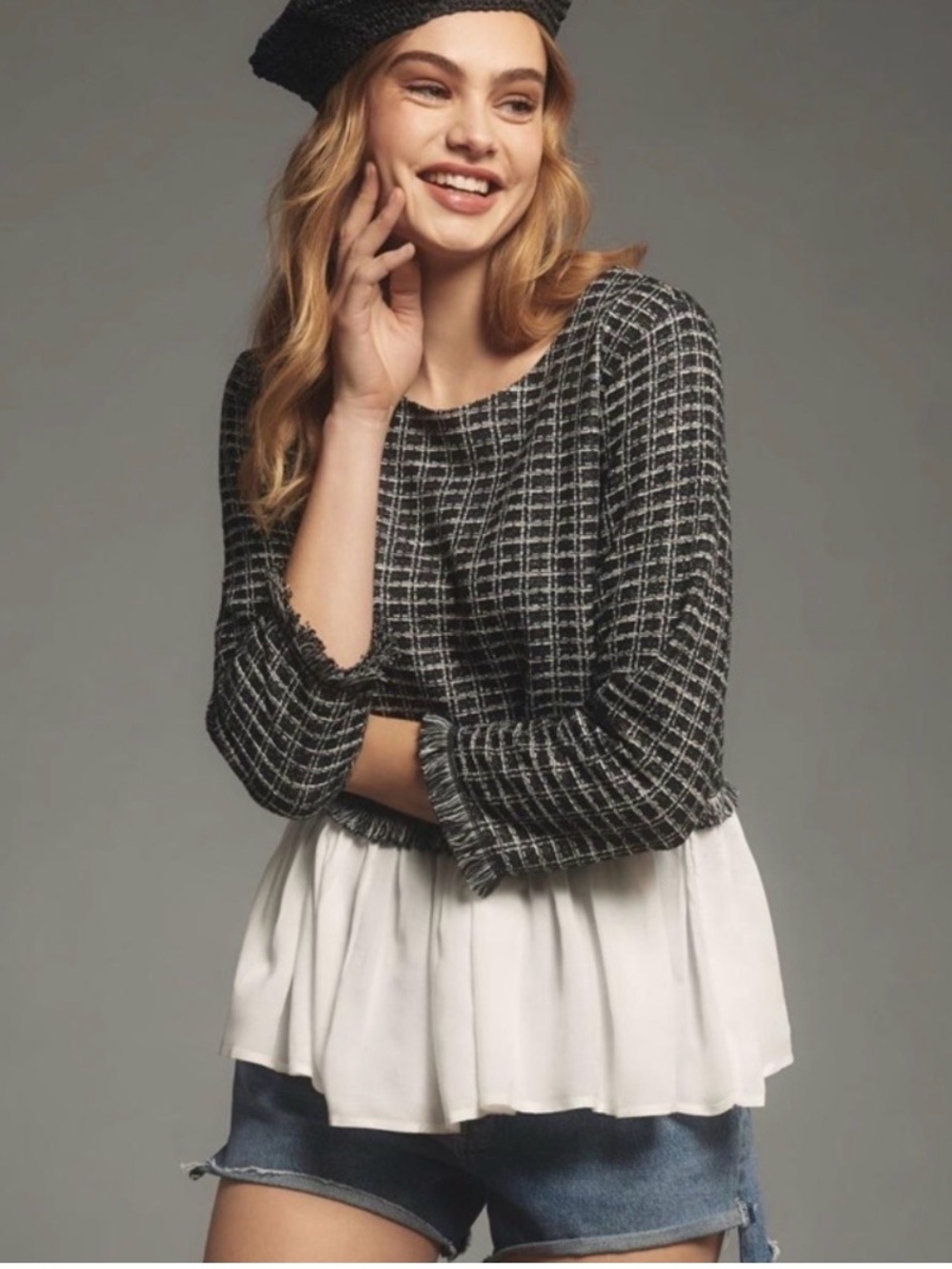 Anthropologie Maeve Tweed Twofer Top Large